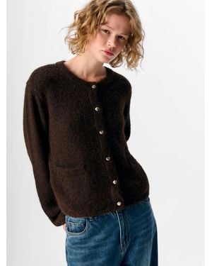 Object Soft Touch Relaxed Fit Button Cardigan - Black