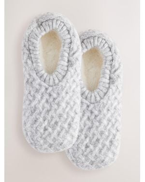 Next Light Cable Knit Footsie Socks 1 Pack - White