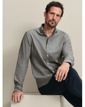 Charles Tyrwhitt Regular Fit Brushed Flannel Shirt - Gray
