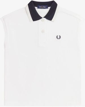 Fred Perry Mesh Collar Polo Shirt - White