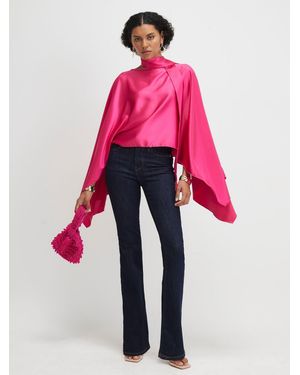 River Island Fringe Satin Scarf Cape - Pink