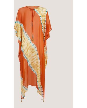 Monsoon Sasha Artisanal Tie-Dye Midi Kaftan - Orange