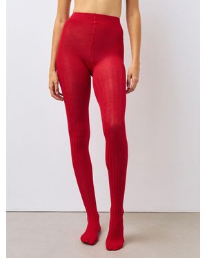 Next Warm Handle Ribbed Tights 1 Pack - Red
