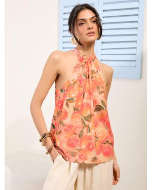 Friends Like These Halter Neck Top - Orange