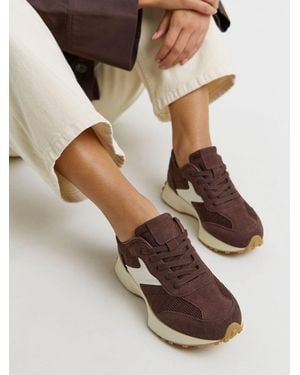 Simply Be Wide Fit Retro Runner Sneakers - Brown