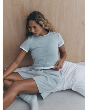 Self Short Sleeve Layered Pajamas - Blue
