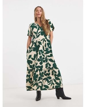 JD Williams Jd Williams Soft Touch Notch Neck Maxi Dress - Green