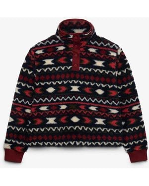 Superdry Super Soft Printed Half Zip Neck Sweat Top - Black