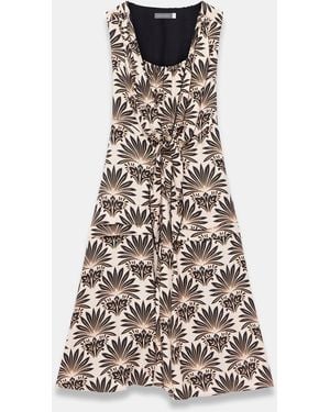 Mint Velvet Floral Print Midi Dress - Natural