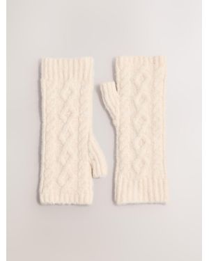 Lipsy Cable Knite Fingerless Mittens - Natural