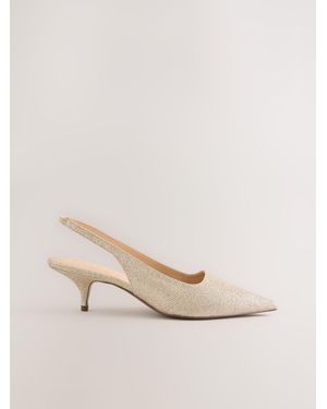 Next Forever Comfort Curvy Slingback Low Heels - Natural