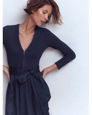 Boden Long Sleeve Mix Media Dress - Blue