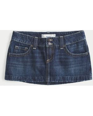 Hollister Ultra Low Rise Denim Mini Skirt - Blue