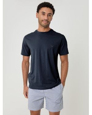 Threadbare Stripe T-Shirt And Shorts Pajama Set - Blue