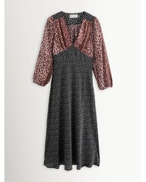 RIXO London Kaila Leopard Sport Silk Dress - Brown