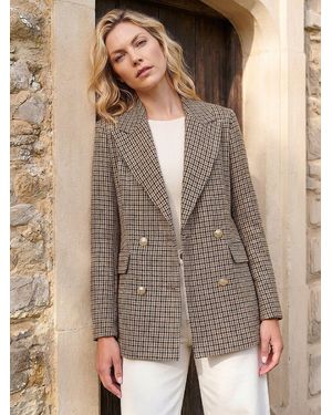 Roman Tweed Double Blazer - Brown