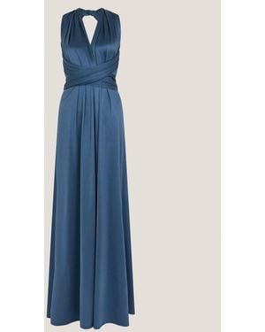 Monsoon Thea Multiway Tie Neck Maxi Bridesmaid Dress - Blue