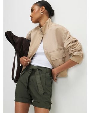 River Island Belted Utility Shorts - Natural