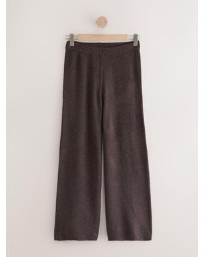 Self Chocolate Knitted Wide Leg Sweatpants - Brown