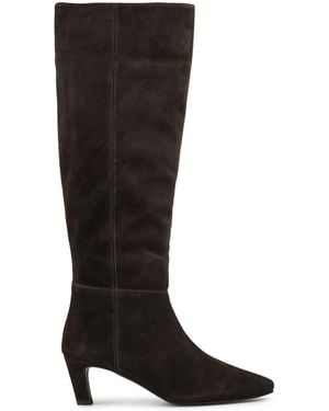 Jones Bootmaker Candra Leather Stiletto Heel Long Boots - Black