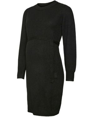 Mama.licious Strickkleid Mit Gürtel - Schwarz