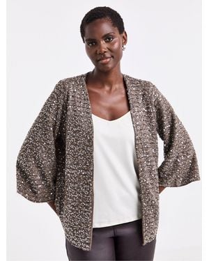 JD Williams Sequin Kimono Sleeve Cardigan - White