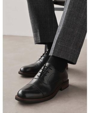 Next Leather Oxford Toecap Shoes - Black