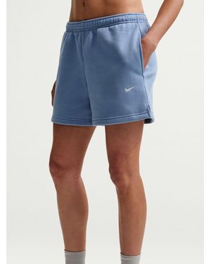 Nike Studio Fleece Mid Rise Shorts - Blau