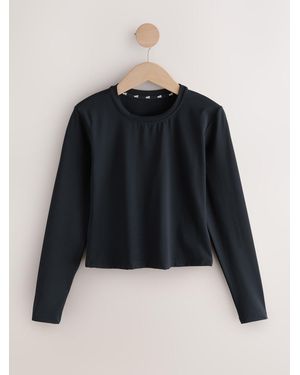 Self Long Sleeve Fitted Top - Blue