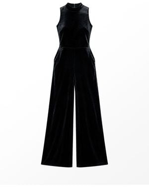 Ro & Zo Callie Velvet Jumpsuit - Black