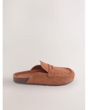 Next Forever Comfort Suede Footbed Loafer Mules - Braun