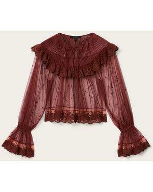 AllSaints Trixie Lace Top - Red