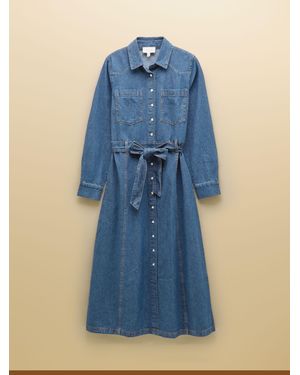 Joules Denim-Blusenkleid Mit Bindegürtel - Blau