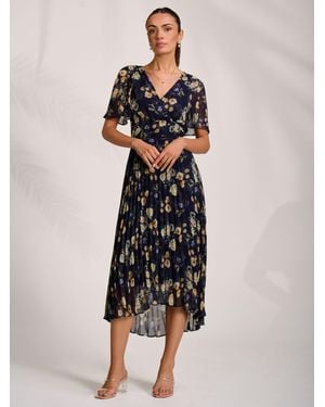 Jolie Moi Pleated Chiffon Maxi Dress - Yellow