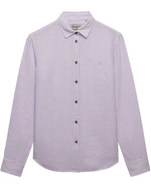 Superdry Premium Linen Boyfriend Shirt - White