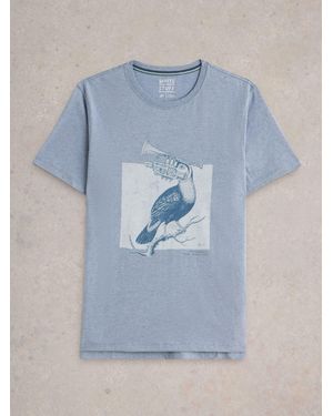 White Stuff Toucan Graphic T-Shirtx-Small - Blau