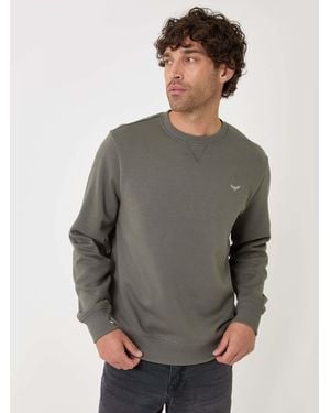 Threadbare Dark Sage Crew Neck Sweatshirt - Gray