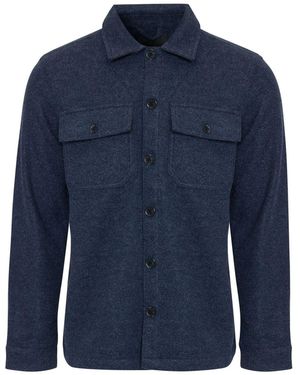 Threadbare Faux Wool Button Up Shacket - Blue