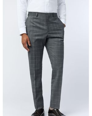 Ted Baker Ted Baker Tailoring Slim Hilson Text Check Pants - Gray