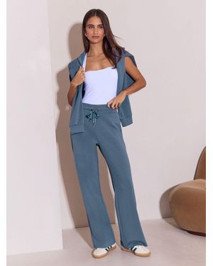 Lipsy Soft Relaxed Wide Leg Sweatpants With Modal - Blue