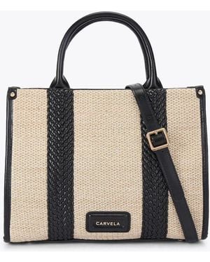 Carvela Kurt Geiger Twisted Raffia Midi Bag - Black