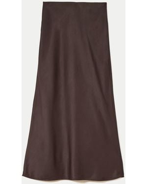 Jigsaw Long Bias Cut Midi Skirt - Brown