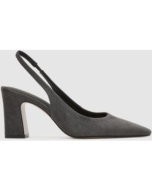 Reiss Lorena Leather Slingback Court Shoes - White