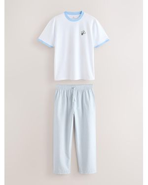 Next Snoopy Breakfast Graphic Short Sleeve Pyjamas Set - White