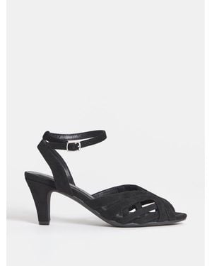 JD Williams Extra Wide Fit Waltz Round Toe Caged Heeled Sandals - Black