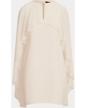 Ralph Lauren Renelle Cape Long Sleeve Mini Dress - White
