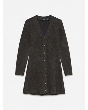 Vero Moda Long Sleeve V-Neck Button Through Dress - Schwarz