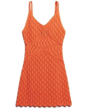 Superdry Mini 100% Cotton Crochet Cami Dress - Orange