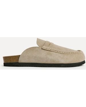 Linzi Poet Suede Leather Mule Loafers - White