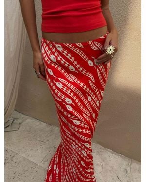 Never Fully Dressed Snake Print Dorris Skirt - Red
